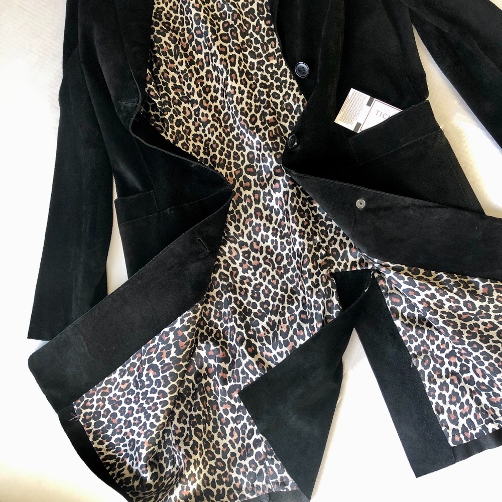 Karen Kane mid-length Black Suede Jacket